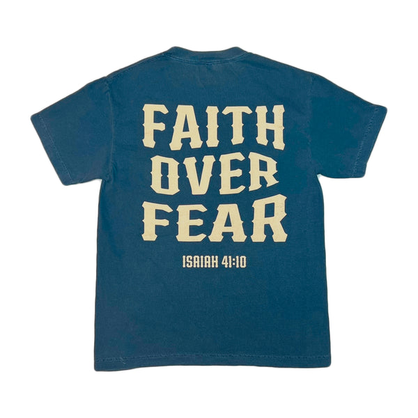 FAITH OVER FEAR TEE - FADED NAVY