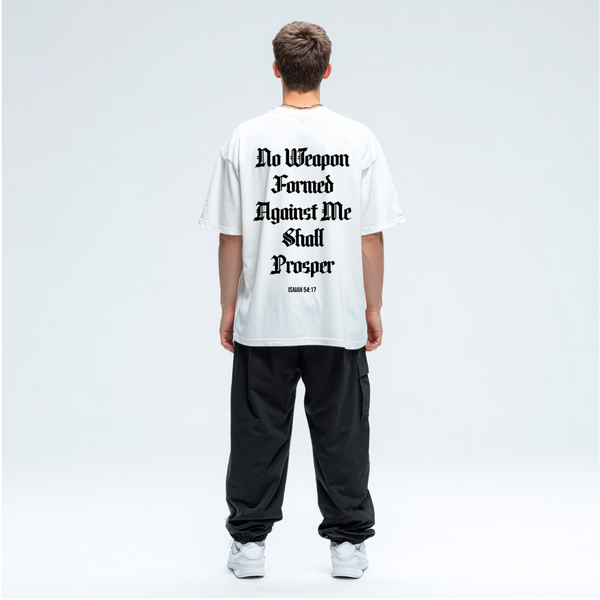 ISAIAH 54:17 RELAXED FIT HEAVYWEIGHT TEE - WHITE