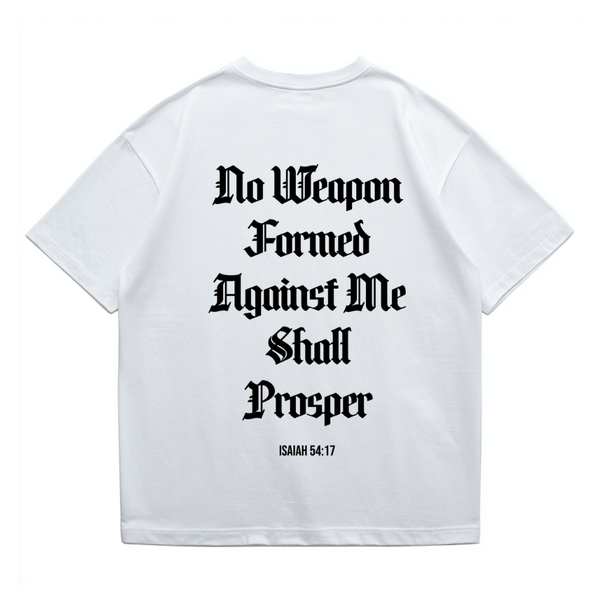 ISAIAH 54:17 RELAXED FIT HEAVYWEIGHT TEE - WHITE