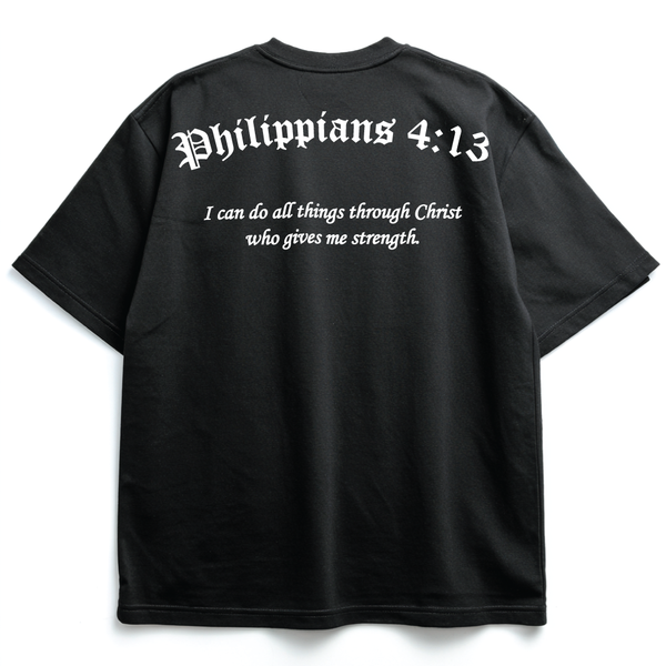 Philippians 4:13 Relaxed Fit Heavyweight Tee - Black