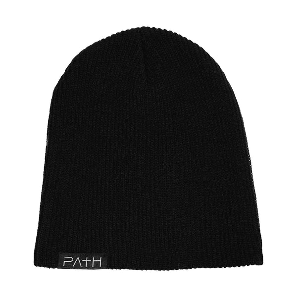PATH Knit Slouch Beanie - Black